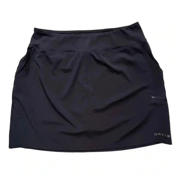 ORVIS Black Skort sz S Lightweight Polyester/Spandex Pockets Athleisure Sporty - Picture 2 of 10